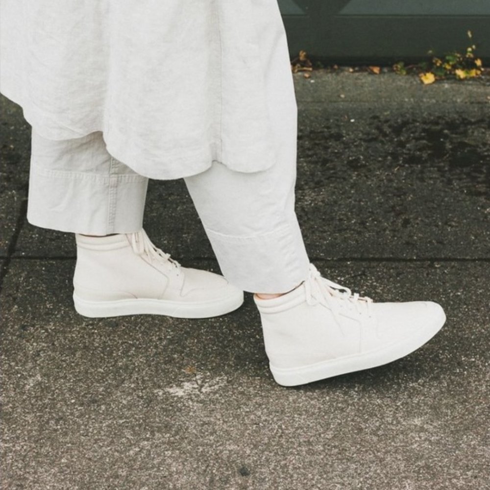 Nisolo Cream High-Top Canvas Sneakers